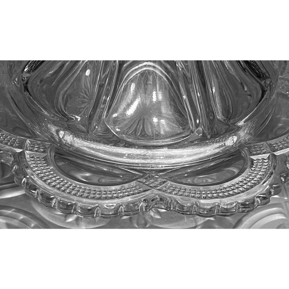 Classic Round Galway Clear Glass Butter Dish with Delicate Scalloped Edge - Picture 5 of 8